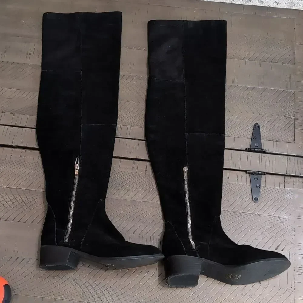 Free People Everly Black Thigh High Boots Womens Size 38
